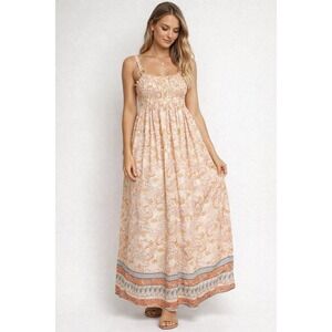 Millibon Women Spring Floral Maxi Dress Large Bloomcore Boho Romantic Feminine